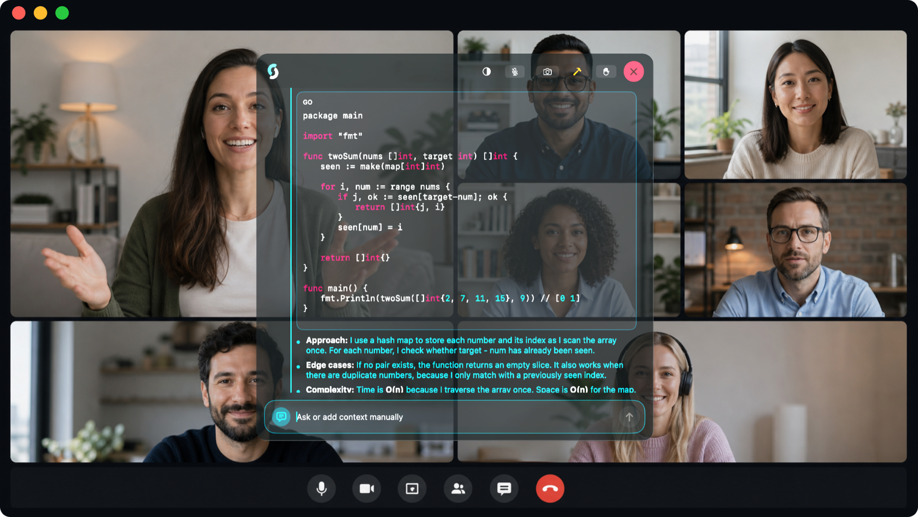 Scriberfy overlay on a live video call
